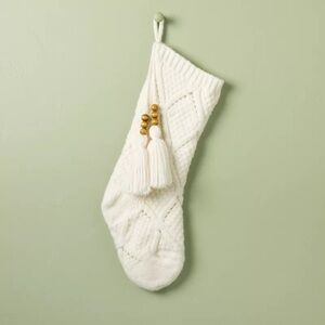 Sweater Knit Christmas Stocking with Beaded Tassel - Hearth & Hand Magnolia